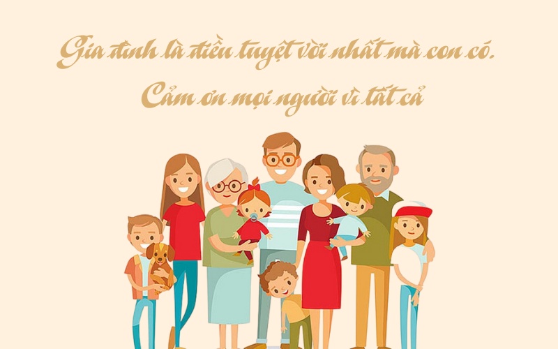 Những câu cảm ơn hay gửi đến gia đình