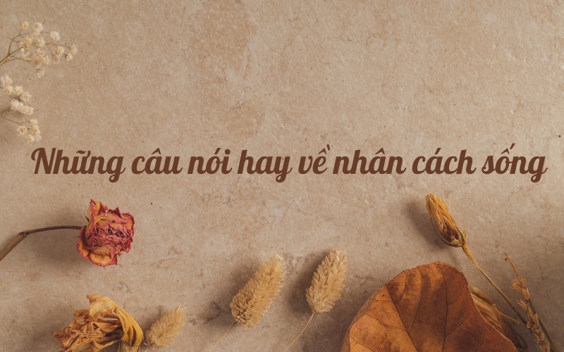 Câu nói hay về nhân cách sống